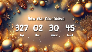 New Year Countdown Timer With Golden Ornaments