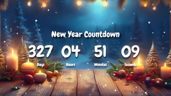 New Year Countdown Timer With Cute Candles