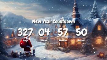 New Year Countdown Timer Santa Claus Is Coming To Home With Gifts