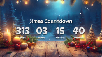 Xmas Countdown Timer With Cute Candles