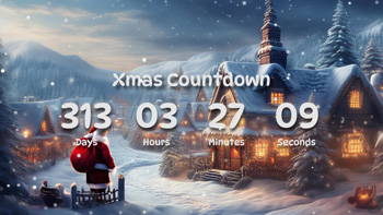 Xmas Countdown Timer Santa Claus Is Coming To Home With Gifts